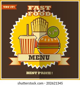 Fast food menu.
