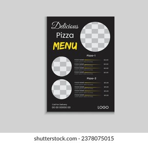 Fast food menu brochure design vector template in A4 size. flyer, baner and Layout Design. food concept.