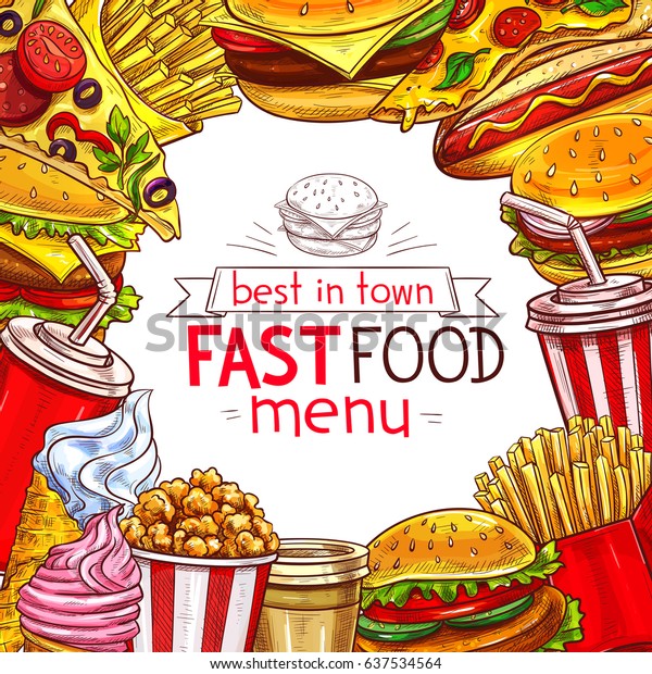 Fast Food Menu Cover Fastfood Restaurant Stock Vector (Royalty Free ...