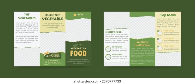 Fast food menu design template for restaurant trifold