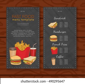 Fast food menu design template fast food vector