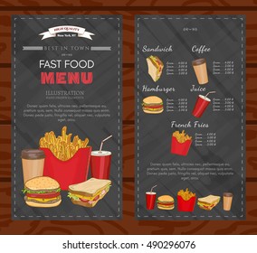 Fast food menu design template fast food menu vector 