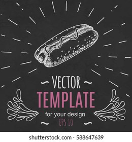Fast food menu design template hand drawn vector. Illustration