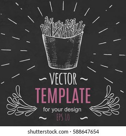 Fast food menu design template hand drawn vector. Illustration