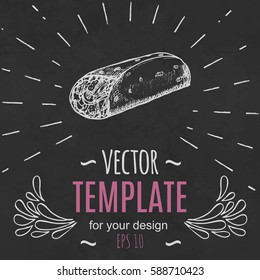 Fast food menu design template hand drawn vector. Illustration