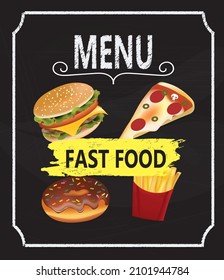 Fast food menu design. vector