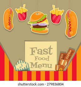 Fast Food Menu Design. Vector Illustration.