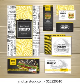 Fast food menu document template. Corporate identity