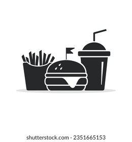 Fast food menu icon isolated on white background. Vector illustration.