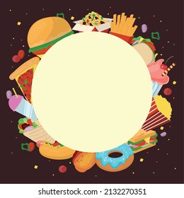 fast food menu label template design