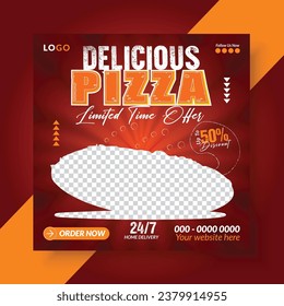 Fast Food menu and restaurant business marketing social media banner design template.