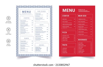 Fast food menu. Restaurant fast food cafe menu template flyer. Fast food restaurant menu board vector template.  Fast food restaurant menu board vector template.