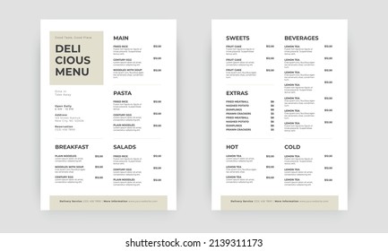 Fast food menu. Restaurant fast food cafe menu template flyer. Fast food restaurant menu board vector template. Fast food restaurant menu board vector template.	