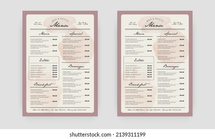 Fast food menu. Restaurant fast food cafe menu template flyer. Fast food restaurant menu board vector template. Fast food restaurant menu board vector template.	