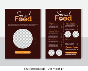 Fast food menu. Restaurant fast food cafe menu template flyer. Fast food restaurant menu board vector template. Fast food restaurant menu board vector template.