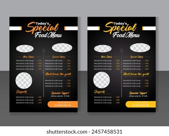 Fast food menu. Restaurant fast food cafe menu template flyer. Fast food restaurant menu board vector template. Fast food restaurant menu board vector template.