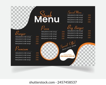 Fast food menu. Restaurant fast food cafe menu template flyer. Fast food restaurant menu board vector template. Fast food restaurant menu board vector template.