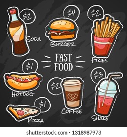 Fast Food Menu Restaurant Vector Cafe Stock Vector (Royalty Free ...