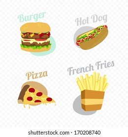 fast food menu retro art