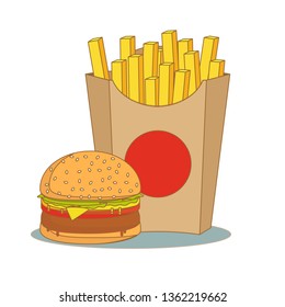 fast food menu. Stock flat vector illustration.