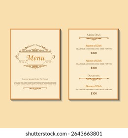 Fast Food Menu Template. Editable Flyer Design for Burger, Fries, and Snacks. Restaurant Promotion Banner with Bold Typography. Luxury Restaurant Menu Flyer. Premium Food Brochure Design .