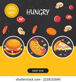 fast food menu template vector illustration