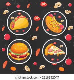 fast food menu template vector illustration