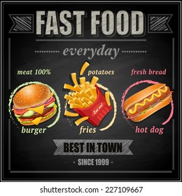 Fast Food Menu - Vector Illustration