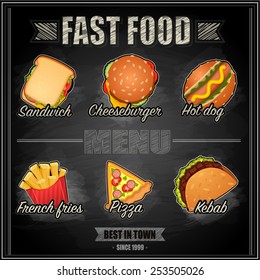 Fast food menu - vector illustration