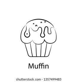 fast food muffin outline icon. Element of food illustration icon. Signs and symbols can be used for web, logo, mobile app, UI, UX