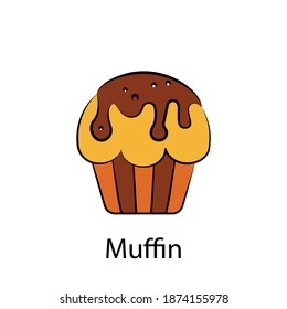 fast food muffin outline icon. Element of food illustration icon. Signs and symbols can be used for web, logo, mobile app, UI, UX