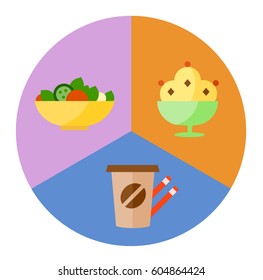 Fast food multicolor flat icon set