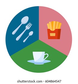 Fast food multicolor flat icon set