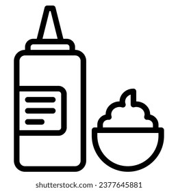 fast food mustard object vector icon