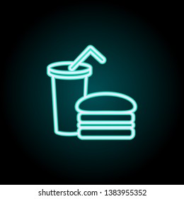fast food neon icon. Elements of fast food set. Simple icon for websites, web design, mobile app, info graphics