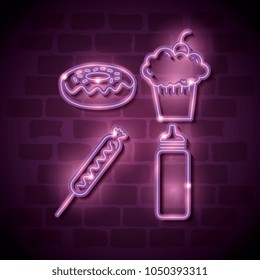 fast food neon label