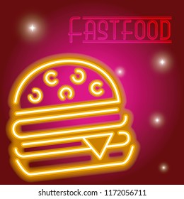 Fast food neon sign