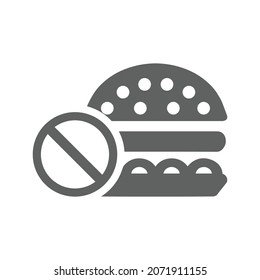 Fast, food, no icon. Gray vector graphics.