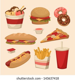 Fast food. Objects set