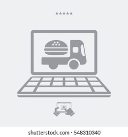 Fast food online delivery - Vector flat icon