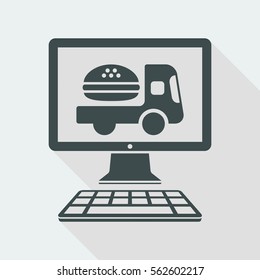 Fast food online delivery - Vector flat icon