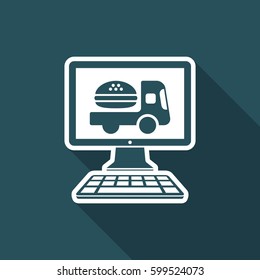 Fast food online delivery - Vector flat icon