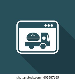 Fast food online delivery - Vector flat icon