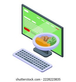 Fast food online order icon isometric vector. Service meal. Mobile store