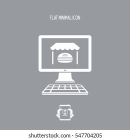 Fast food online - Vector flat icon