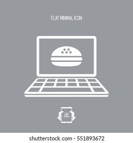 Fast food online - Vector flat icon