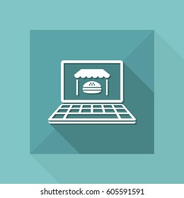Fast food online - Vector flat icon