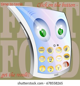 Fast food / food order with one click / vector