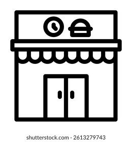 Fast food outlet icon line style transparent