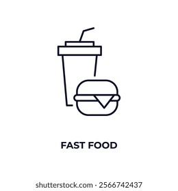 fast food outline icon. Linear vector from health and medical concept. Thin line fast food icon isolated on white background